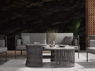 Modern Outdoor Furniture Scene 3D model