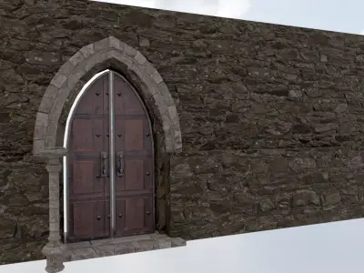 Medieval Door Low-poly 3D model