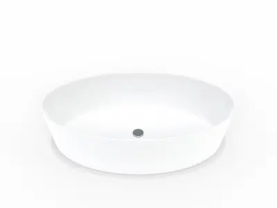 Ceramic Sink and Chrome Faucet 3D model
