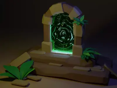Portal door with light in it 3D model