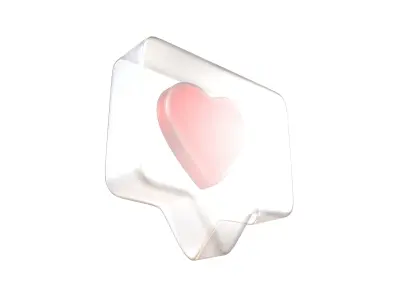 Socail Media Heart Bubble v1 001 Low-poly 3D model