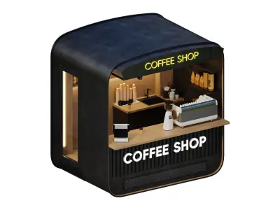 Coffee Shop 01 by Devran3D 3D model