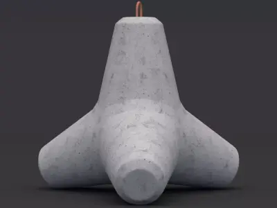 Concrete Tetrapod 3D model