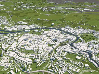 Bilbao 50x50km City Map Model 3D model