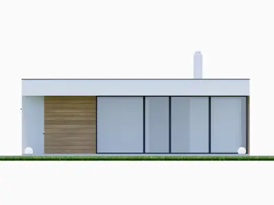 Bungalow 4 - Created with fully parametric Revit Families Low-poly 3D model