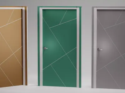 Modern Door  Interior  Exterior 3D Model Low-poly 3D model
