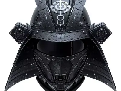 Cyber-Samurai Shadow Kabuto 3D Model Low-poly 3D model