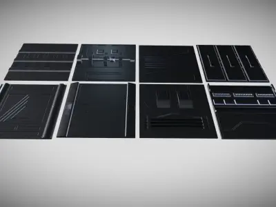 Sci-fi Panel Pack Low-poly 3D model