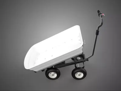 TIPPING ELECTRIC POLY DECK BED BUCKET GARDEN UTILITY CART WAGON 3D model