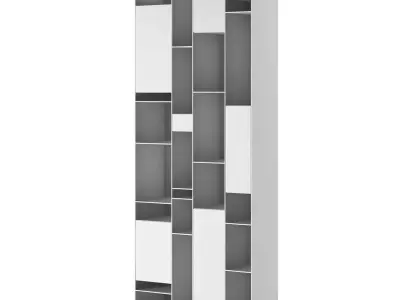Random Box Bookcase with Doors by MDF Italia 3D model