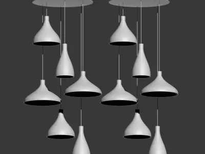 well Chandelier 6 Black and White Pablodesigns 3D model