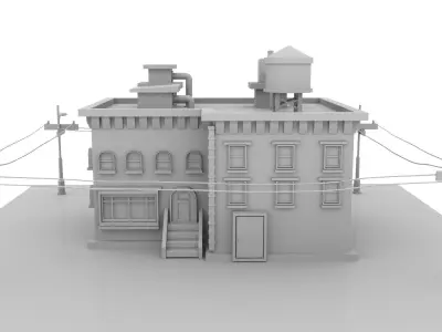 low poly cartoon house Low-poly 3D model