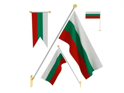 Flags of Bulgaria 3D model