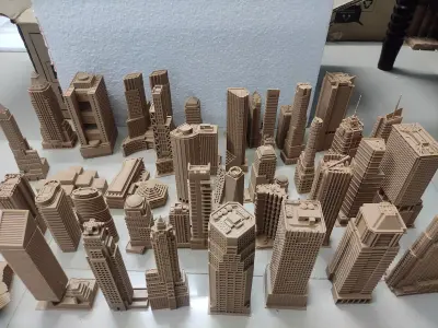 100 High Detailed New York Buildings and Skyscrapers 3d print 3D print model