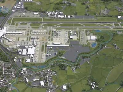 London - Gatwick Airport - LGW Low-poly 3D model