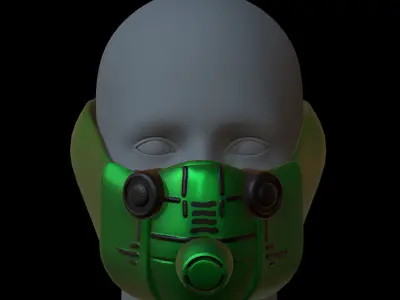 Gas mask helmet 3d model scifi Low-poly  Low-poly 3D model 310