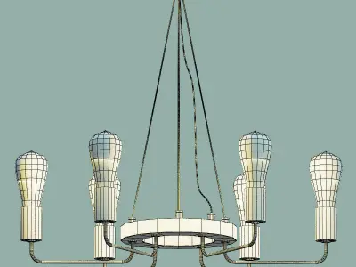 Gold Stick Chandelier 3D model purchase