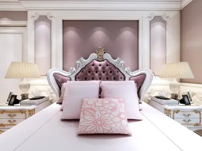 Modern European bedroom Vray 3Dmax model-15 3D model