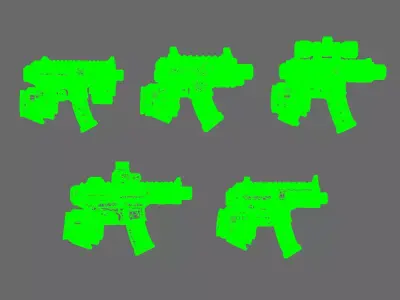 Space Knights MPX Style Pistol LEFT 3D print model