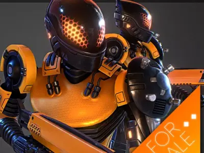  Weaponized Autonomous Sentinel Police Low-poly 3D model