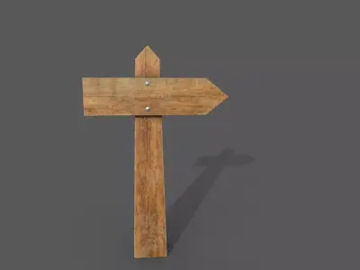 Small Signpost Low-poly 3D model