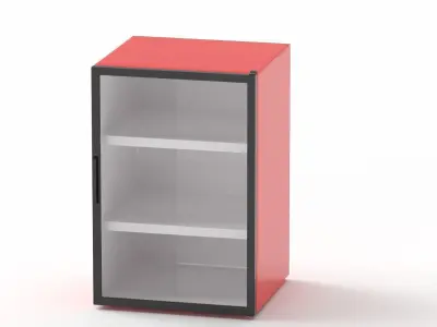 Red Mini Beverage Refrigerator 3D model