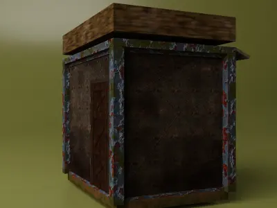 Abandoned Soviet Stall Low-poly 3D model