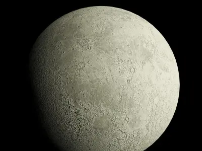8K Moon with 3 materials low poly Low-poly 3D model