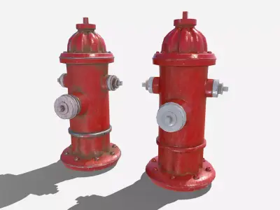 Low Poly PBR Fire Hydrant Low-poly 3D model