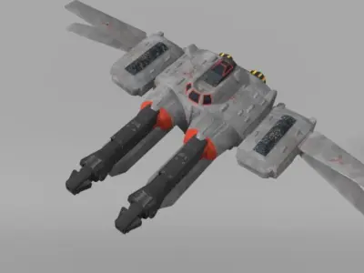 Light spaceships collection 3D Model Pack
