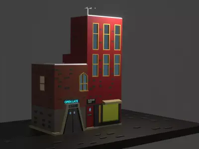 Low Polly Building Free low-poly 3D model
