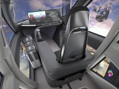  Hyundai S-A2 eVTOL Aircraft Urban Mobility Concept Light On White Rigged for Maya 
