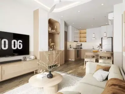 Living Room And  Kitchen Interior Model  3D model