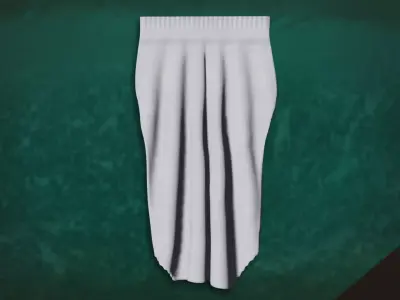 Deco CurtainsLong T02 - Single Fabric Sunblind Free 3D model