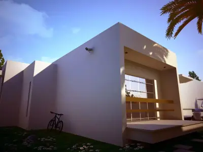 3D Model Modern Hillside House in Beirut  Low-poly 3D model