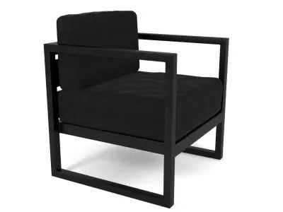 Black Aluminum Classic Lounge Chair - 3ds Max 3D model