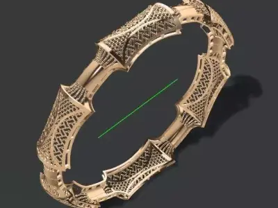 1338 Architectural Pattern Bangle 60MM-10gm 3D print model