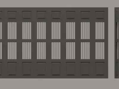 Folding door Free low-poly 3D model