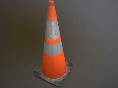 PBR Low poly Traffic cone Free low-poly 3D model