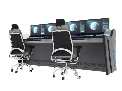 Control Room Desk 09 3D model