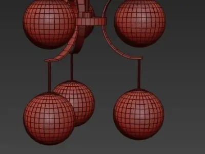 Murano Glass Globe Chandelier 3D model purchase