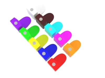 Colored Toilets Set 3D model