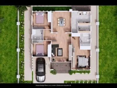 35x40 House Plan for Your Dream Home 3D model