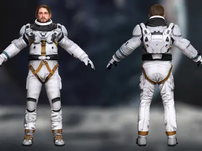 Sci-Fi Astronaut Character High-Quality PBR  Low-poly 3D model