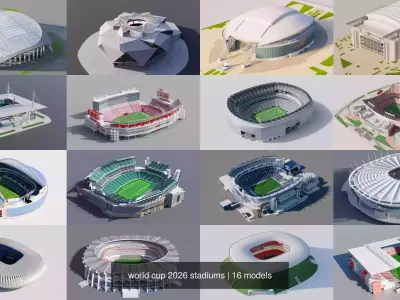 world cup 2026 stadiums 3D Model Pack