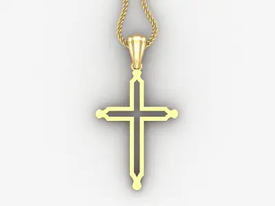 High Cross Pendant Light Gold 18K 4CP059 3D print model