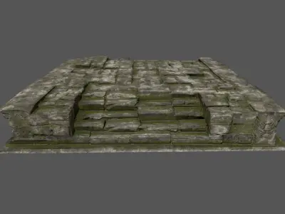 Stairs stone wall Low-poly 3D model purchase