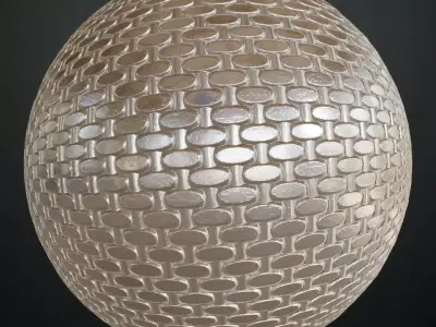 Silver Metal Mesh PBR Seamless Texture