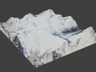 Momhil Sar Mountain Low-poly 3D model