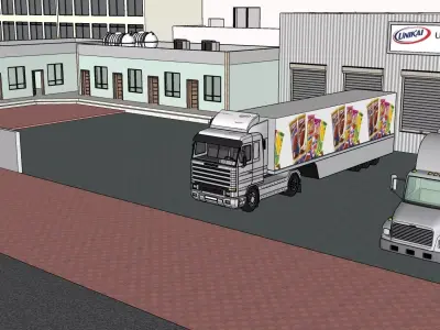 Modern Apartment Building A83 3D model